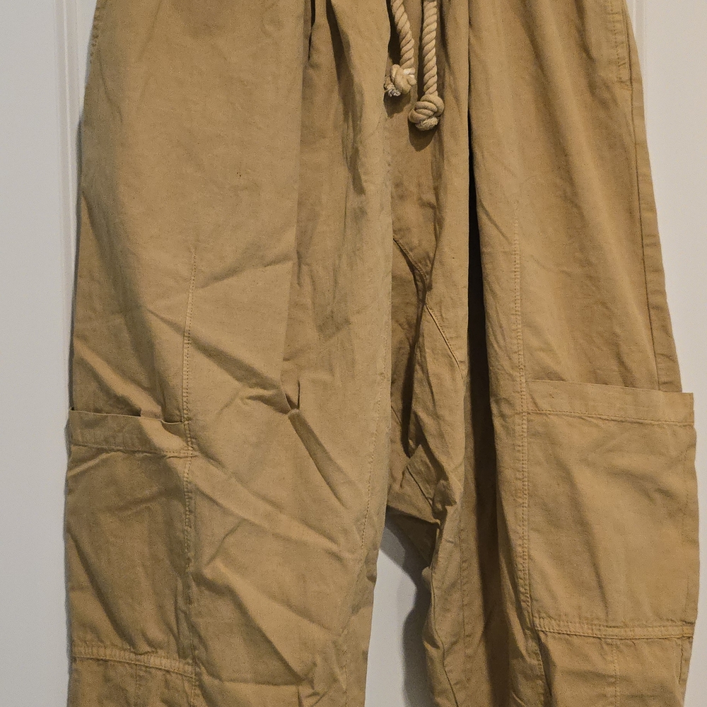 Free People Tan Wide Leg Pants